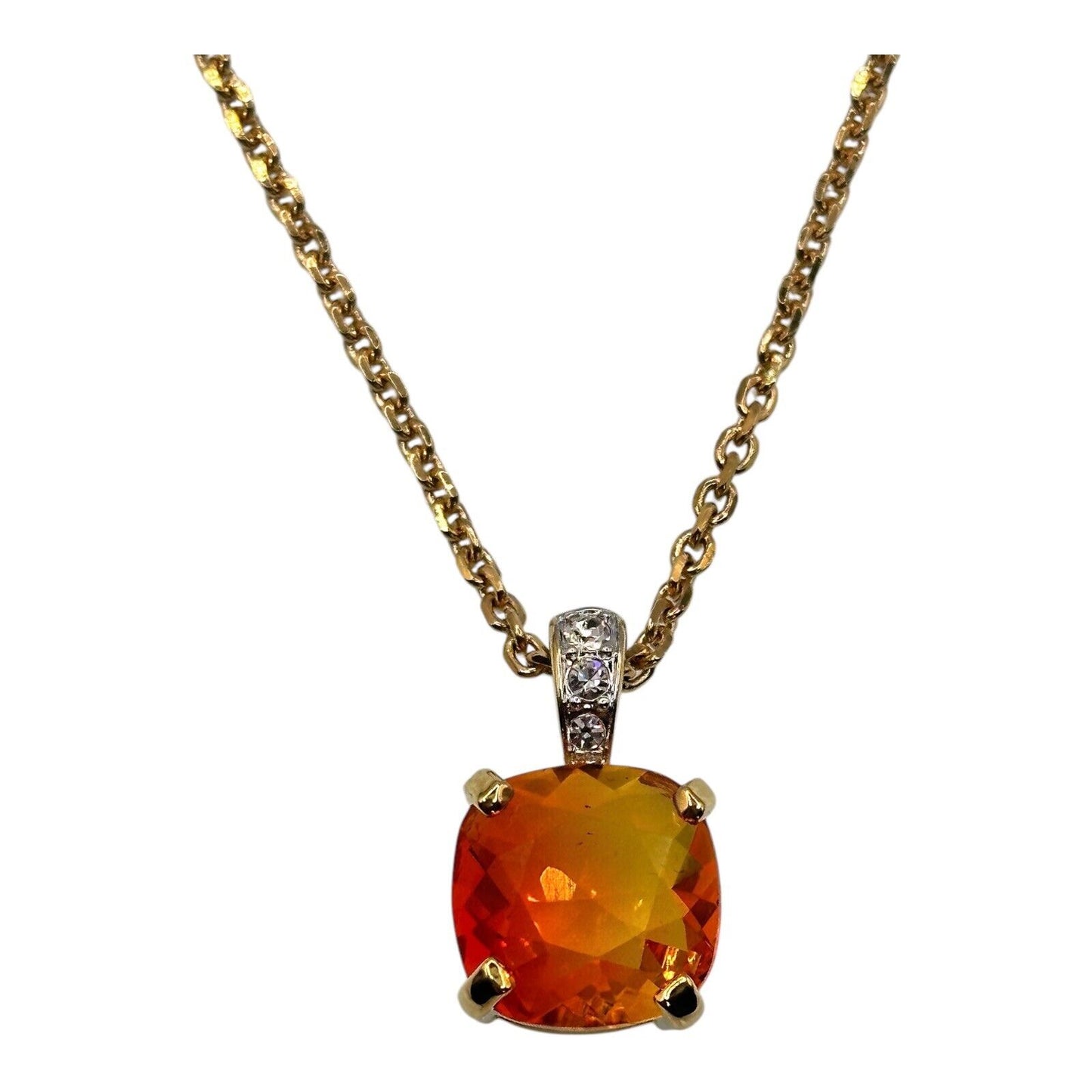 Gold Plated Necklace Made With Swarovski Crystals New Old Stock