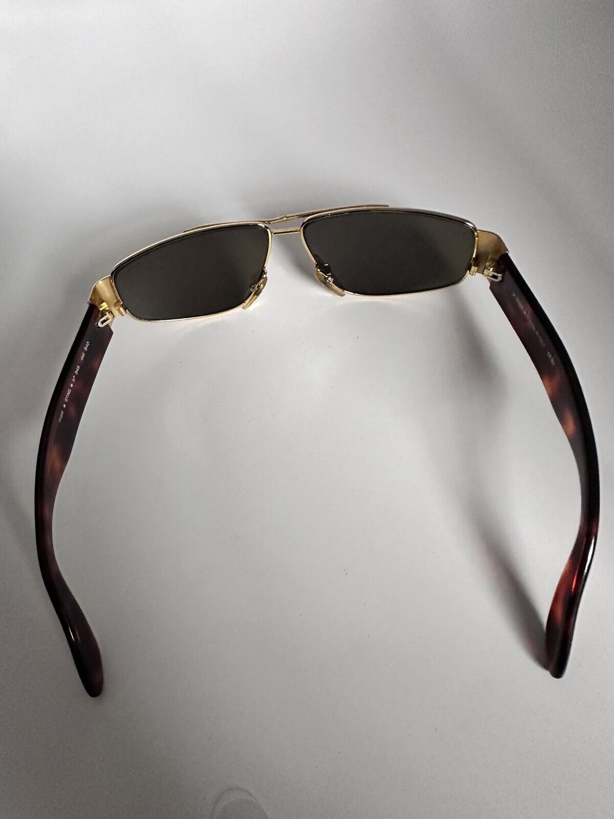 Vintage 80s Tortoise Frame Gold Tone Sting Sunglasses