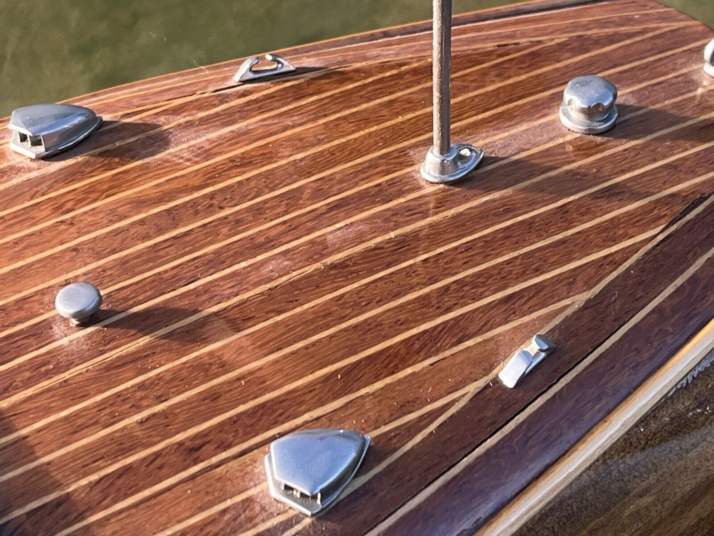 Large Highly Detailed Wooden Model Of A Motor Boat