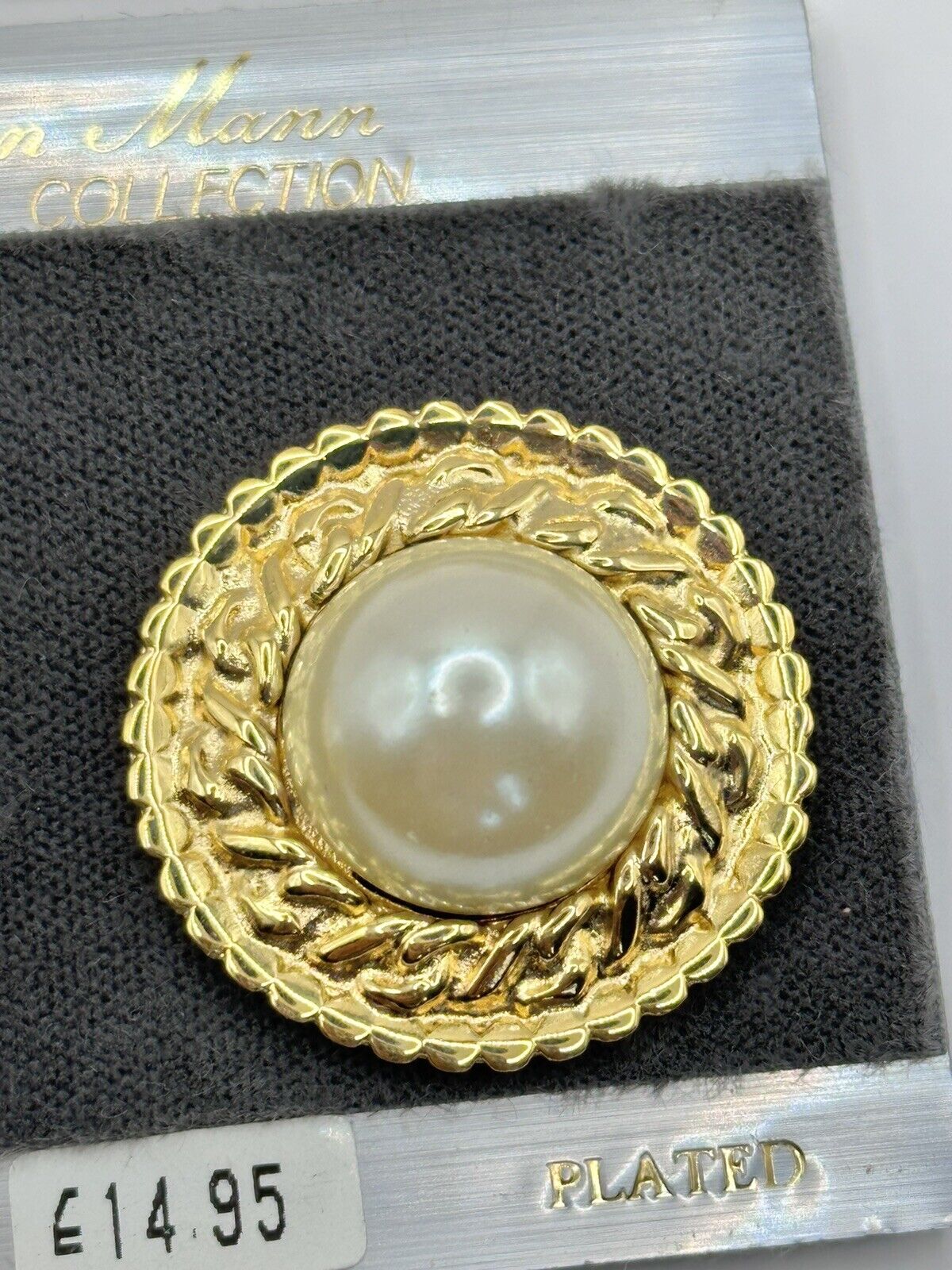 Vintage 2 Sets Andrien Mann Faux Pearl 22ct Gold Plated Clip On Earrings
