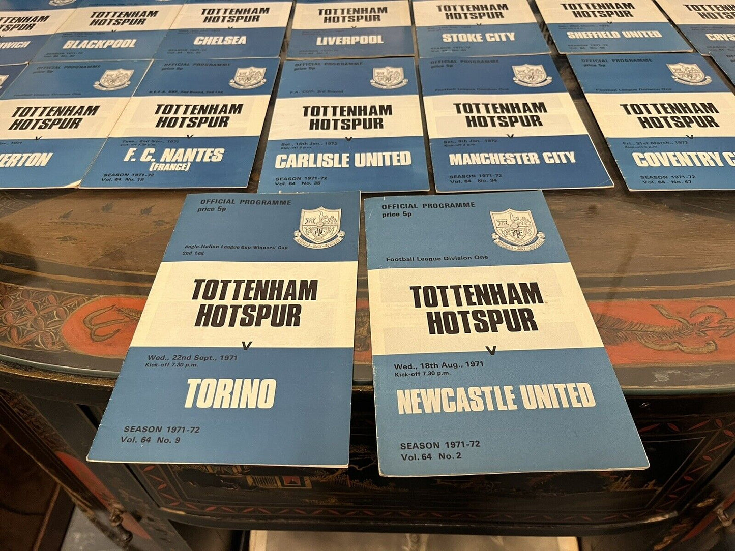Tottenham Hotspur 1971-72 Season 23 Programmes