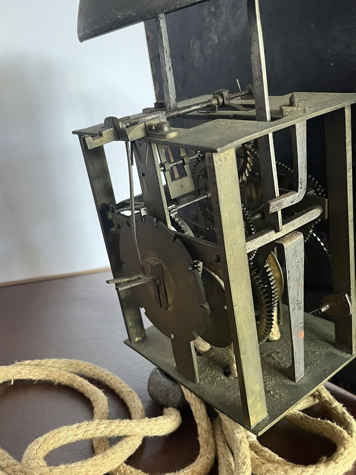 Early 11 Inch Painted Dial Longcase Movement.