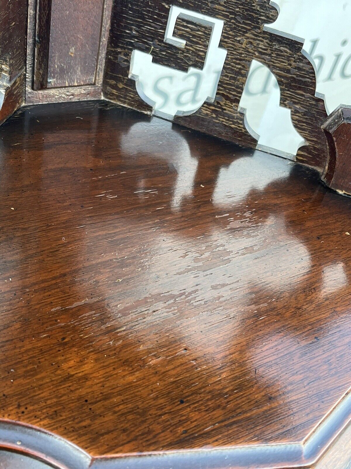 Antique Mahogany Whatnot Display Shelves