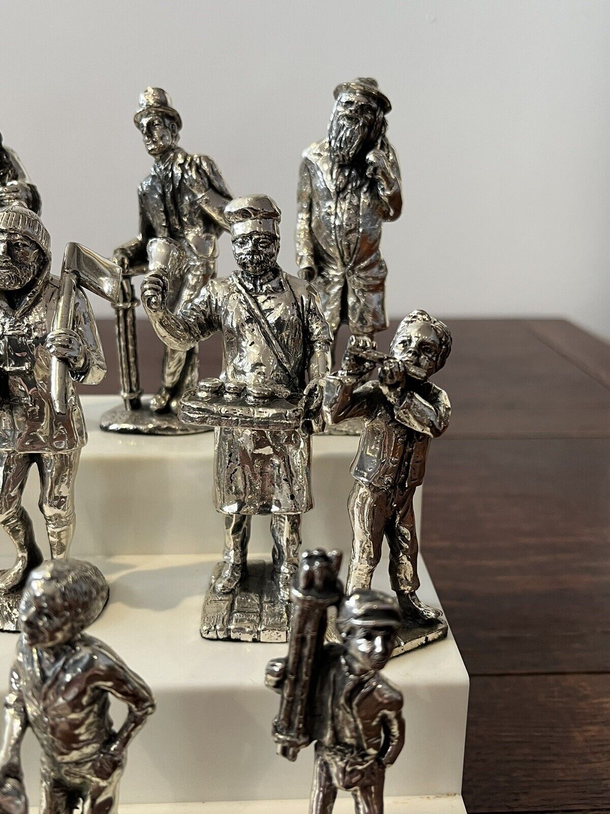 Silver Plate Cries Of London Figures, Highly Detailed And Very Good Quality