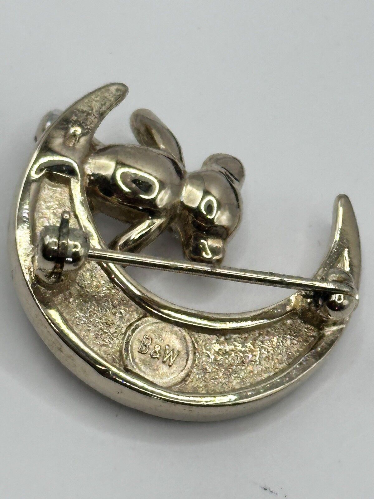 Vintage Butler And Wilson Teddy On Moon Brooch
