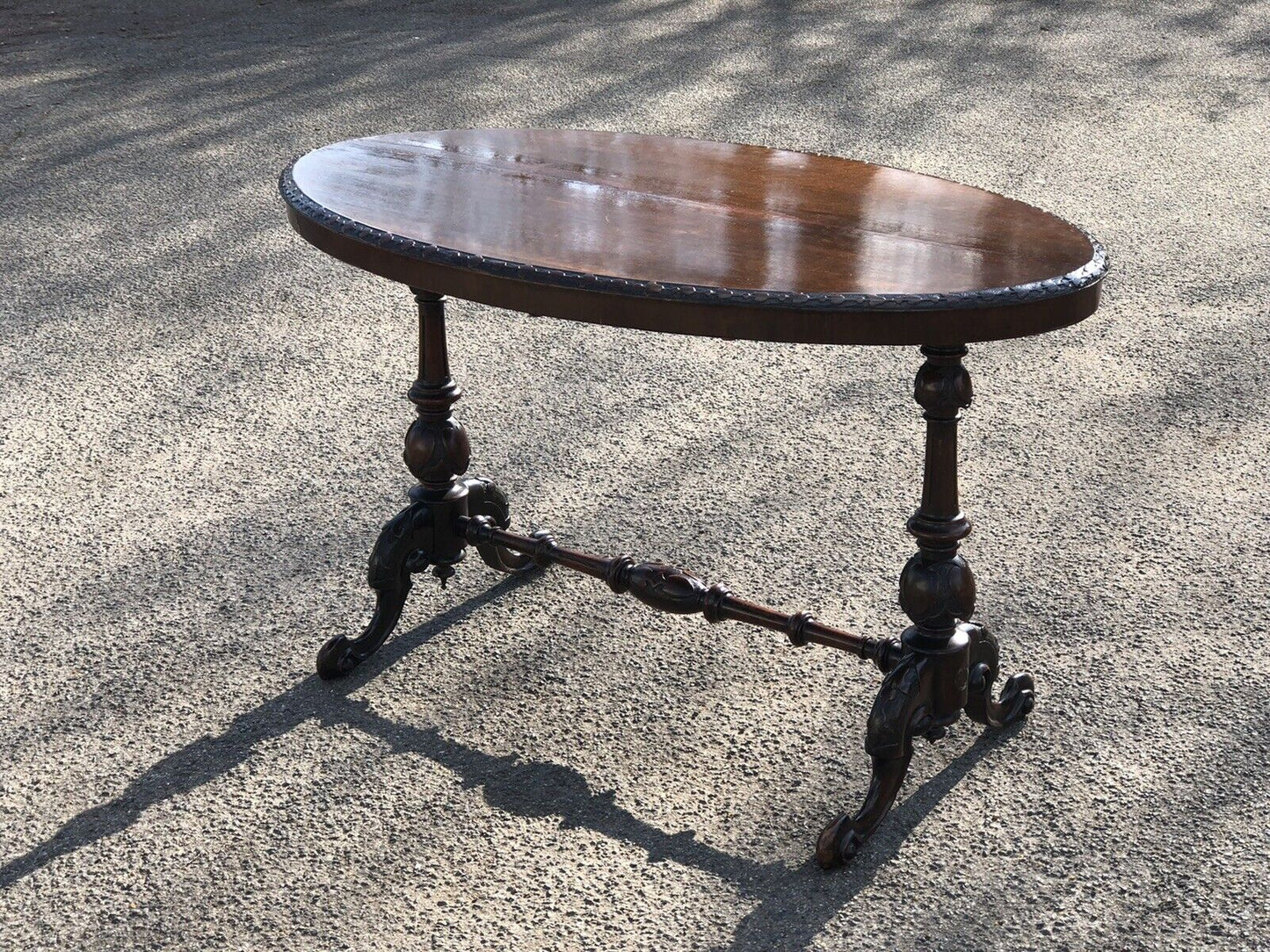 Victorian Mahogany Side Table / Hall Table, On Cabriole Feet