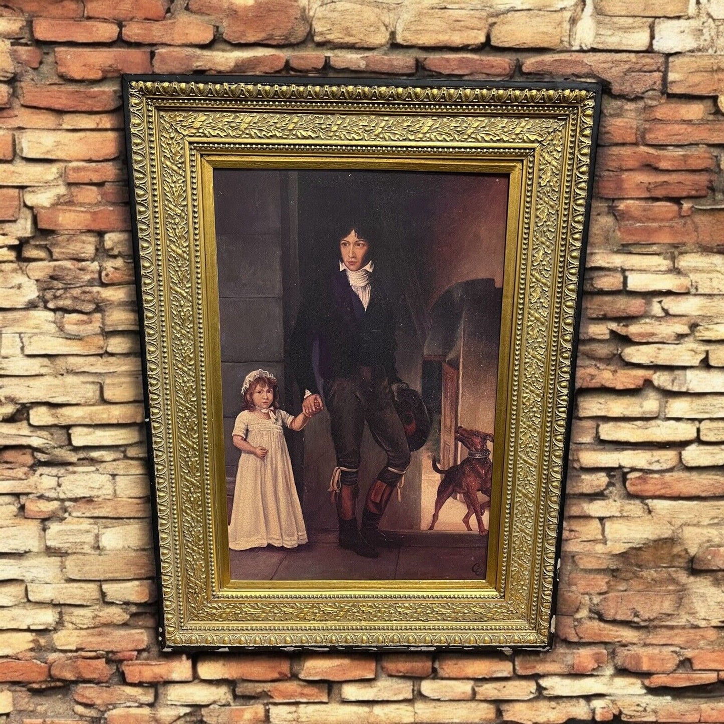 Large Victorian Scene Picture, In original Gilt Frame.
