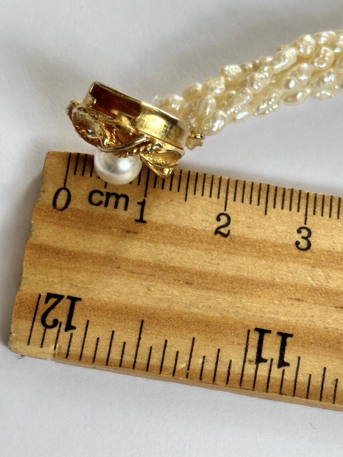 Vintage Multi Strand Cluster Pearls With Gilded Silver Clasp