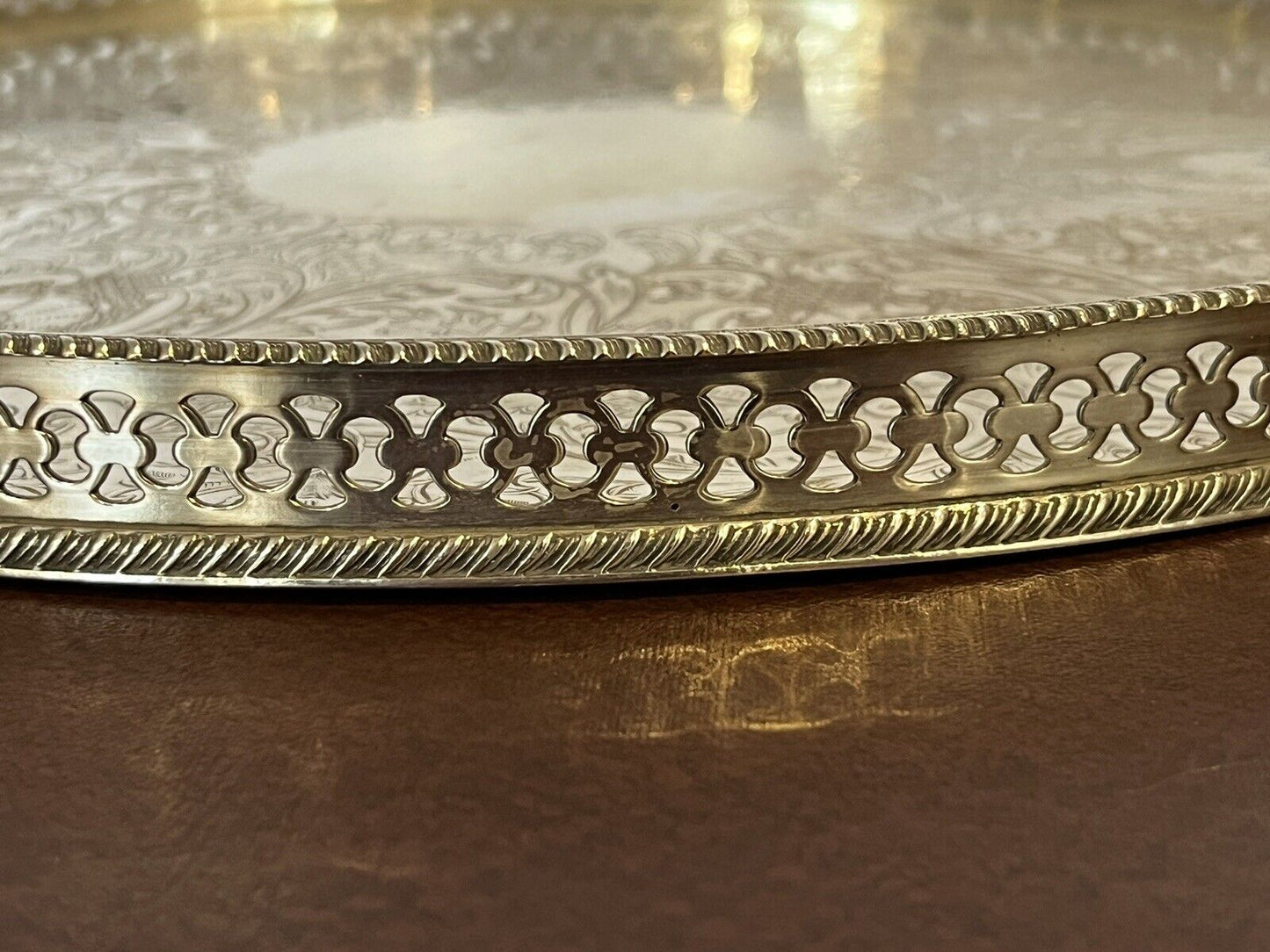 Silver Plate Gallery Drinks Tray.