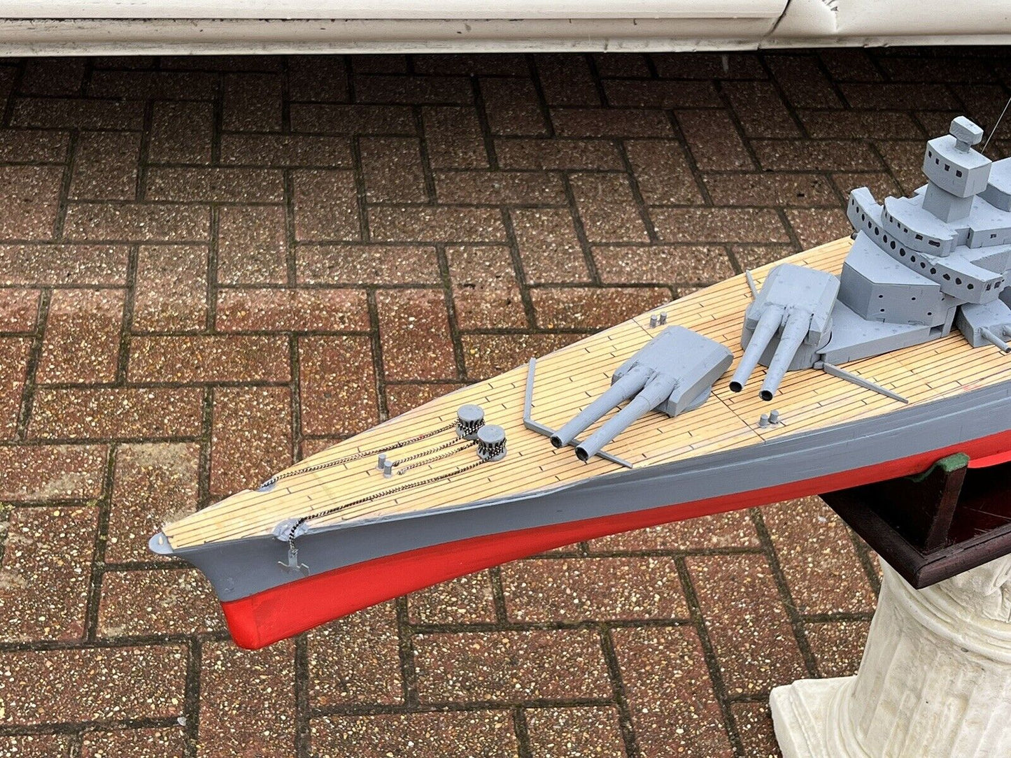 HUGE Wooden Model Of A Battleship
