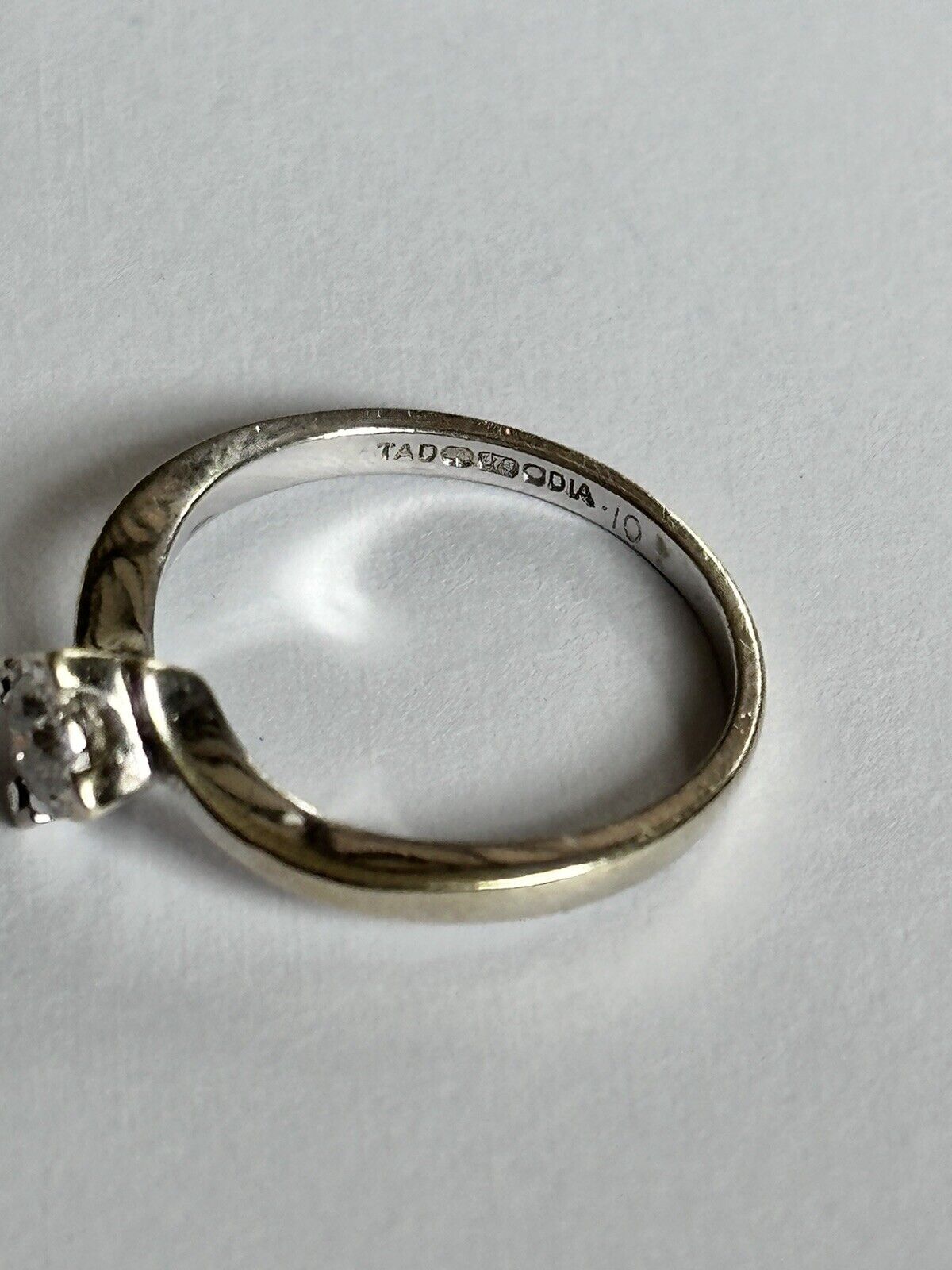 Vintage 9ct White Gold 0.10ct Solitaire Diamond Engagement Ring