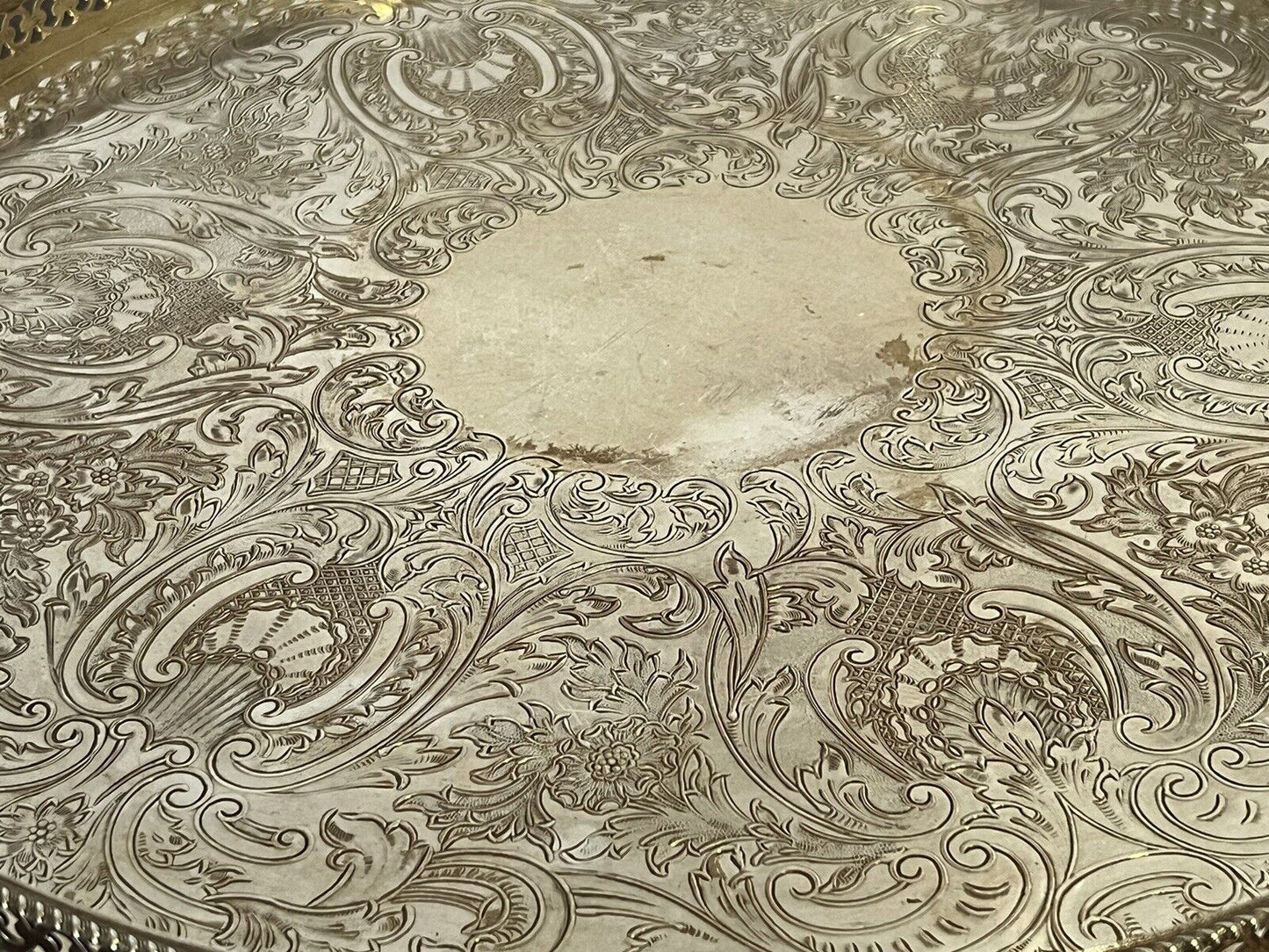 Silver Plate Gallery Drinks Tray.