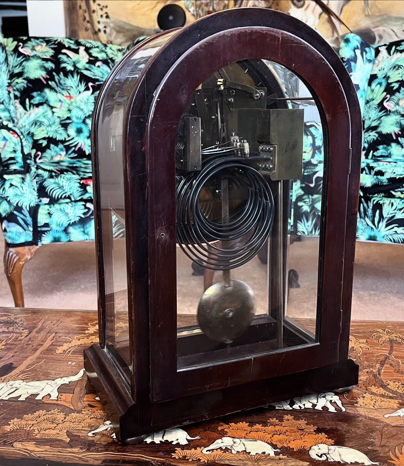 Quarter Striking Victorian glass Table Clock, Amazing Quality.