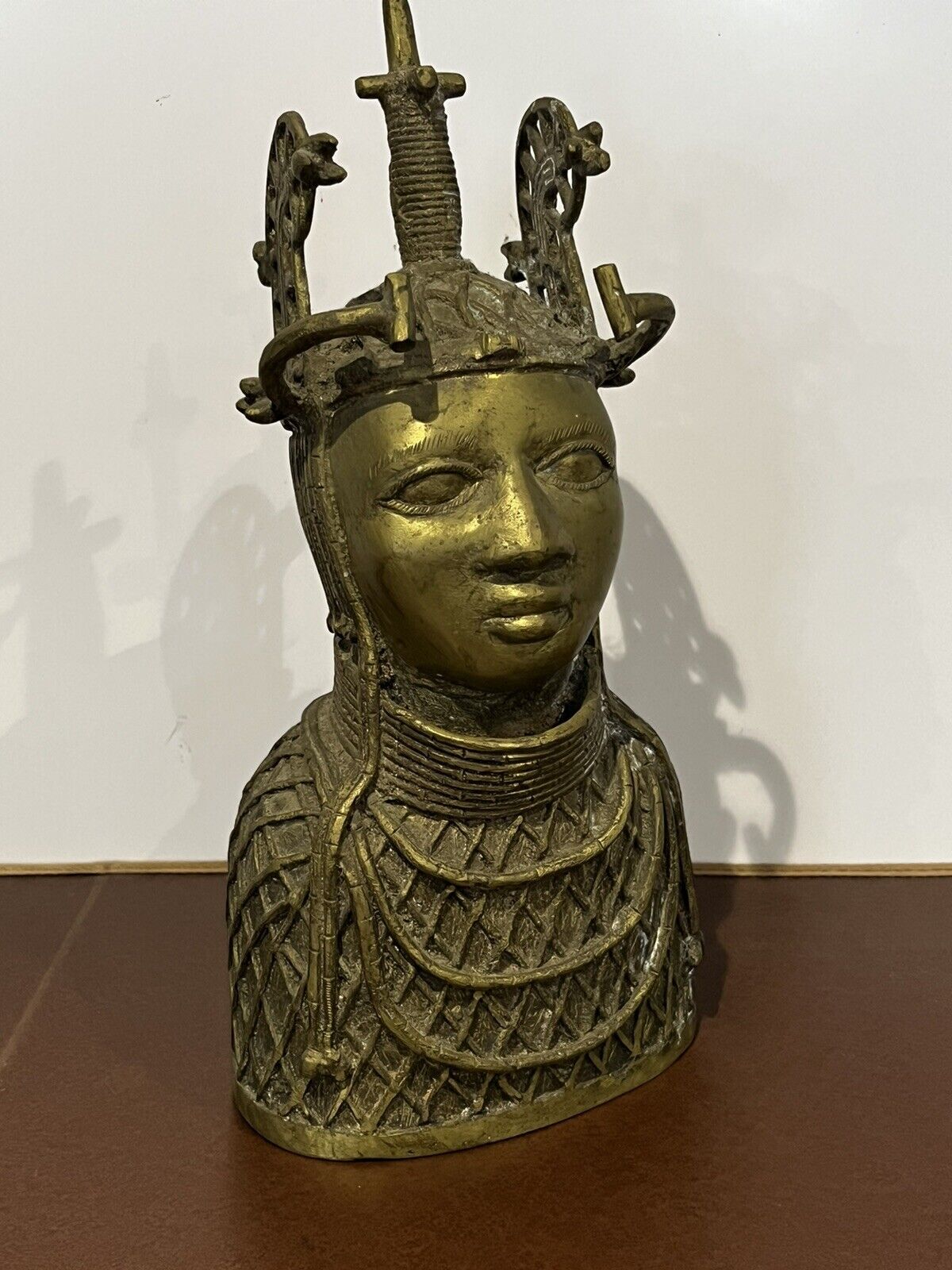 Benin Bronze Bust Of A King. LARGE IN SIZE. We Ship Worldwide.
