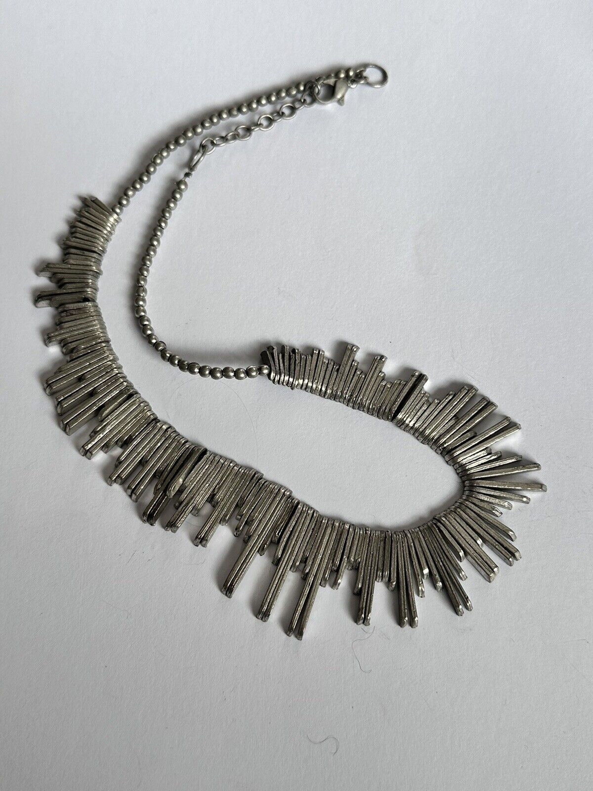 Vintage Silver Tone Modernist Necklace