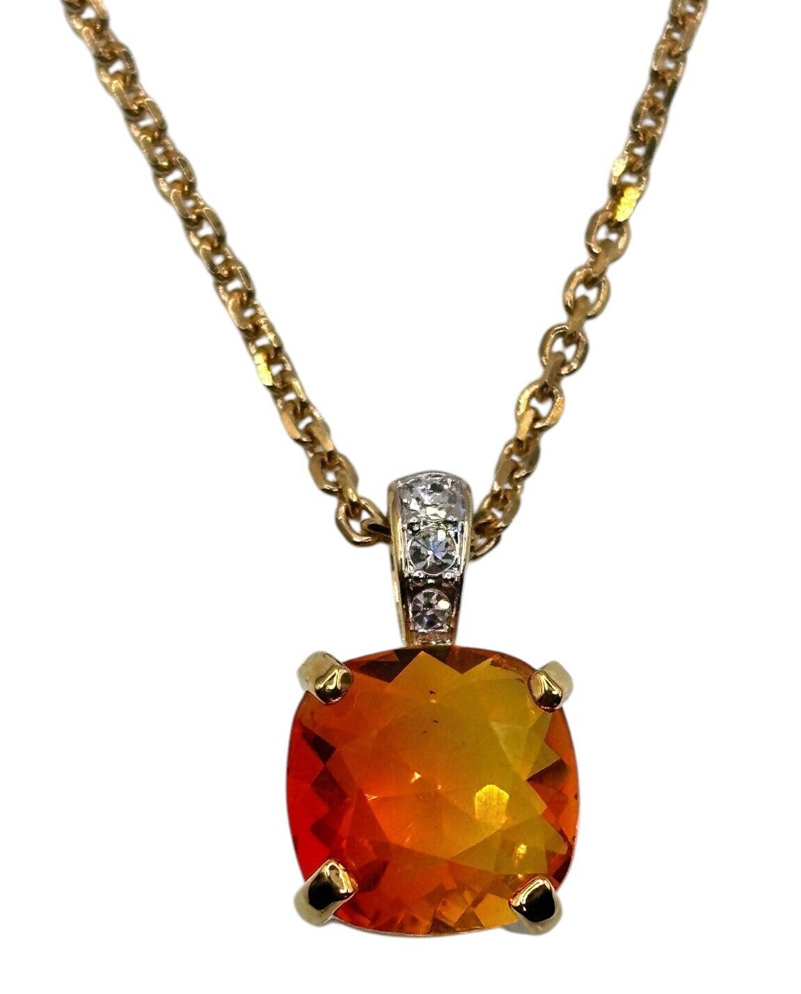 Gold Plated Necklace Made With Swarovski Crystals New Old Stock