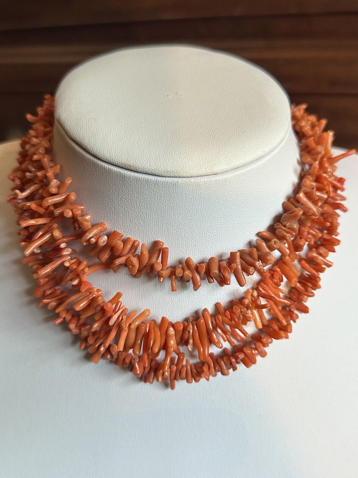3 Vintage Red Coral Branch Necklaces