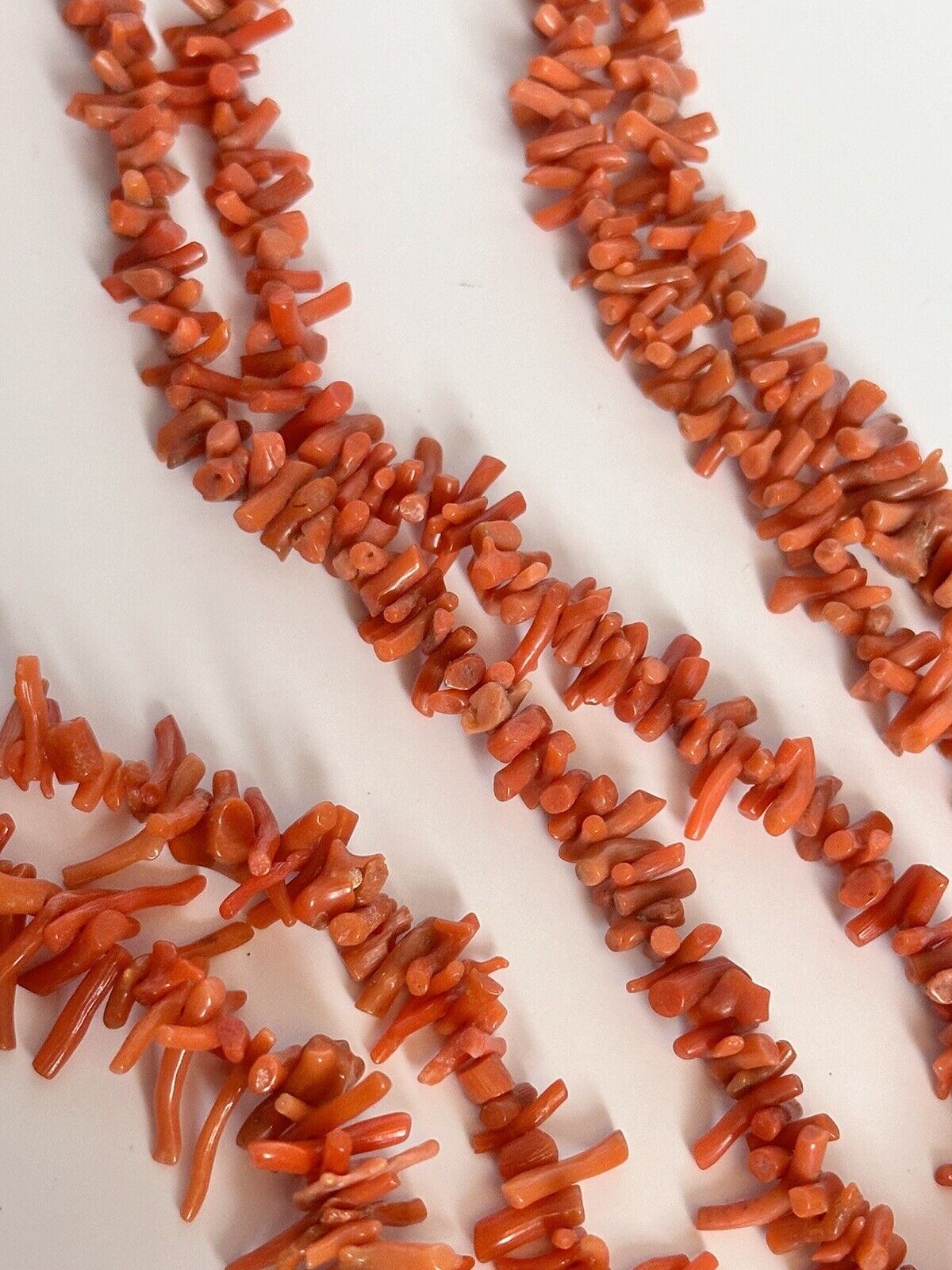 Vintage Set Of 3 Coral Strand Necklaces