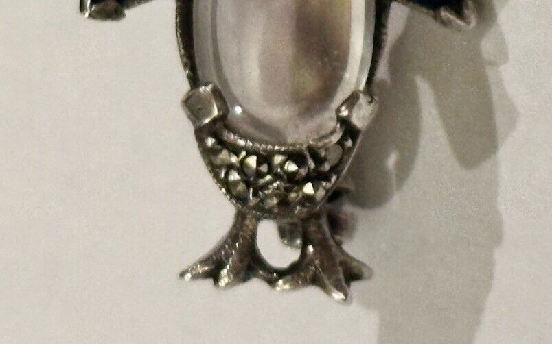Vintage Rare Trifari “Alfred Philippe” Lucite Jelly Belly Marcasite Brooch