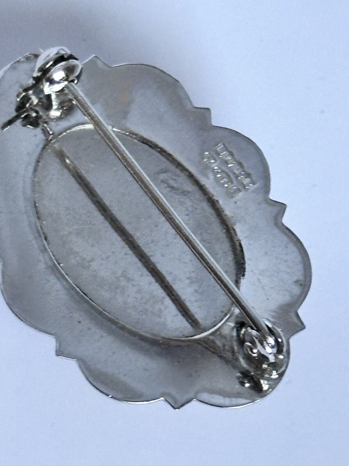 Vintage Silver 925 Red Orange Agate Brooch