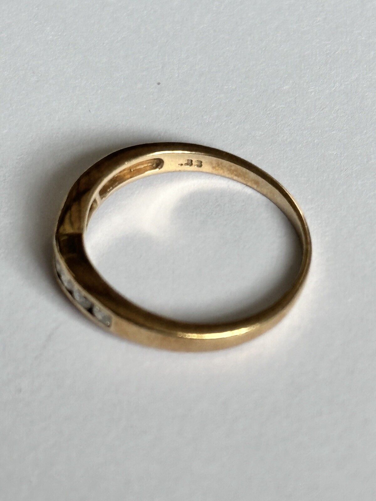Vintage 9ct Gold 0.33ct Diamond Channel Set Wishbone Ring