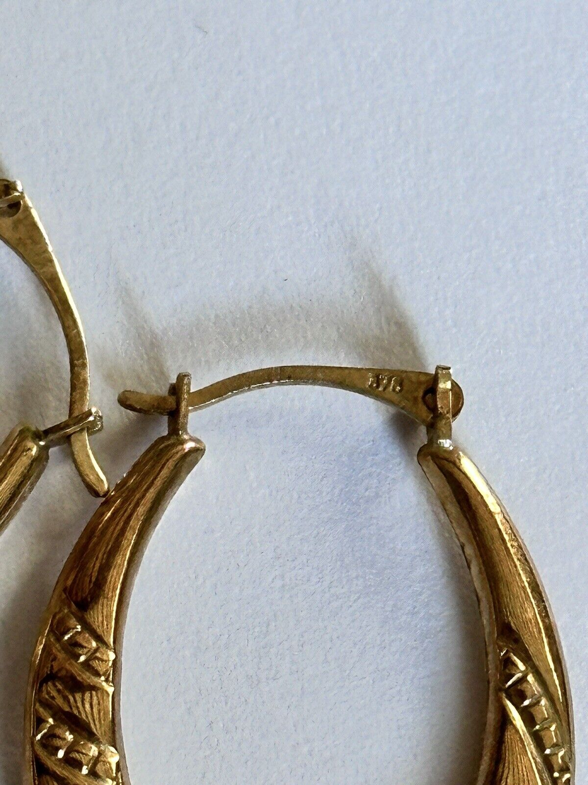 Vintage 9ct Yellow Gold Creole Hoop Earrings