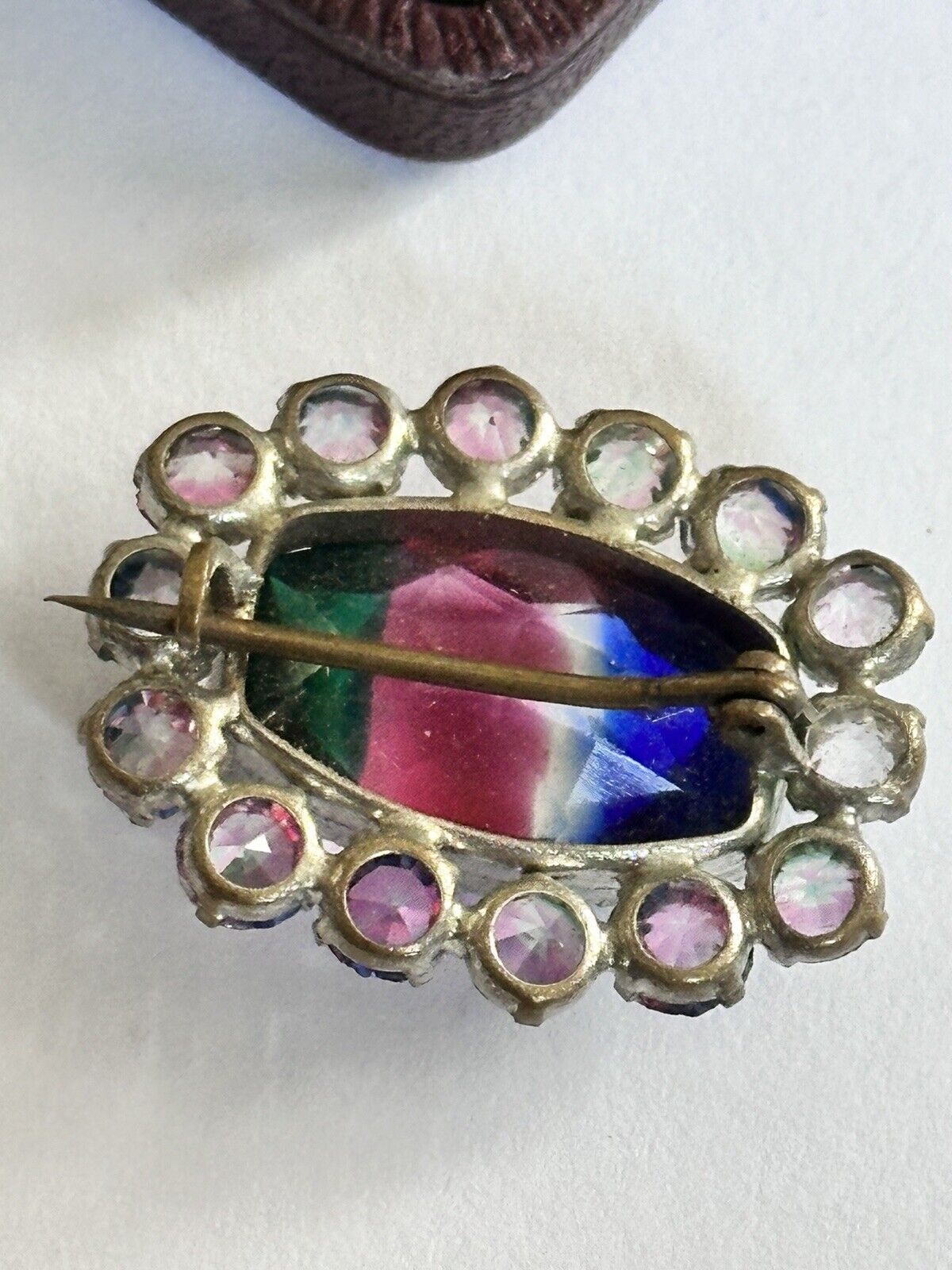 Vintage French Glass Brooch