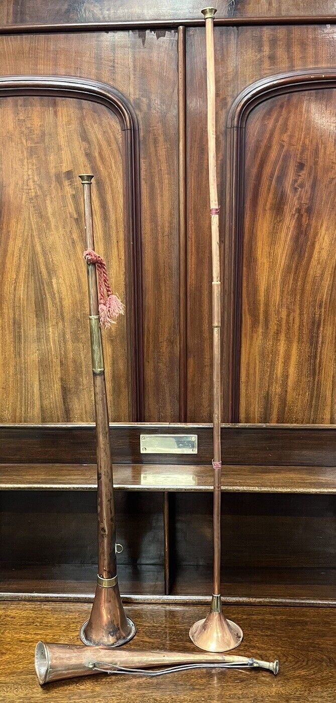 Collection Of 3 Copper Hunting Horns