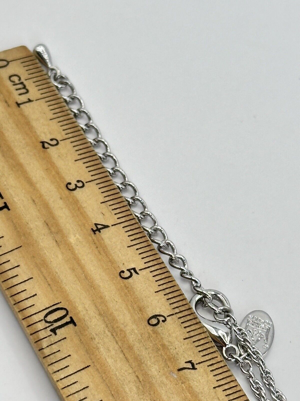 Vintage 1980s Rhodium Plated Blue Butterfly Diamanté Pendant Necklace