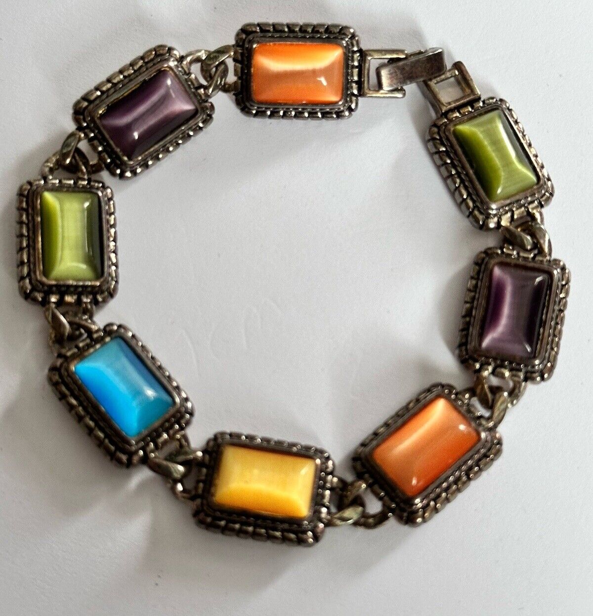 Vintage Multicoloured Satin Stone Bracelet