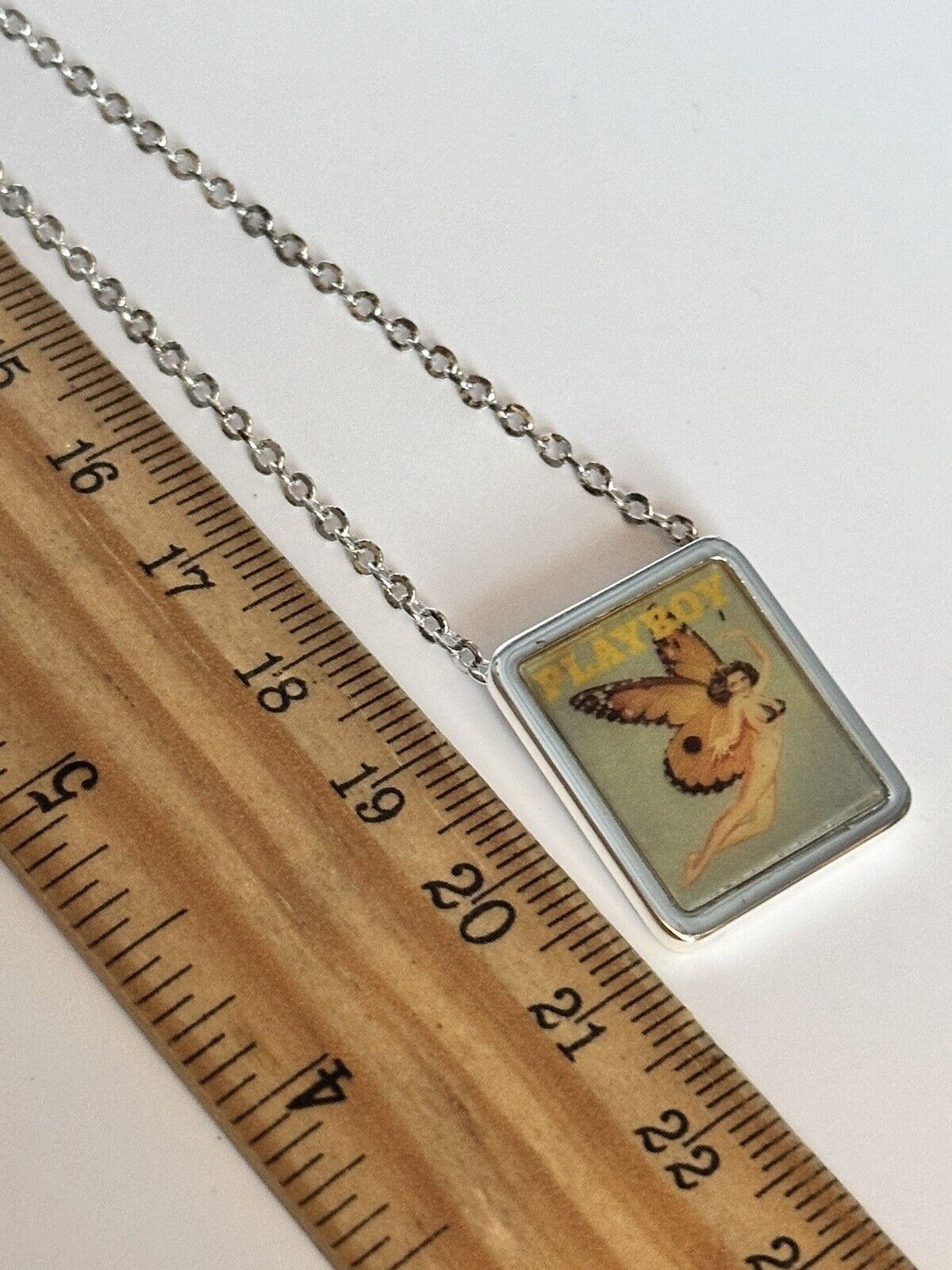 Vintage Playboy Woman Butterfly Necklace Boxed