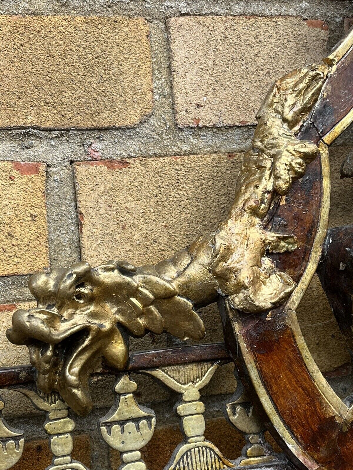 Antique Continental Gilt Mirror, Large & Impressive. Very Thick Antique Glass