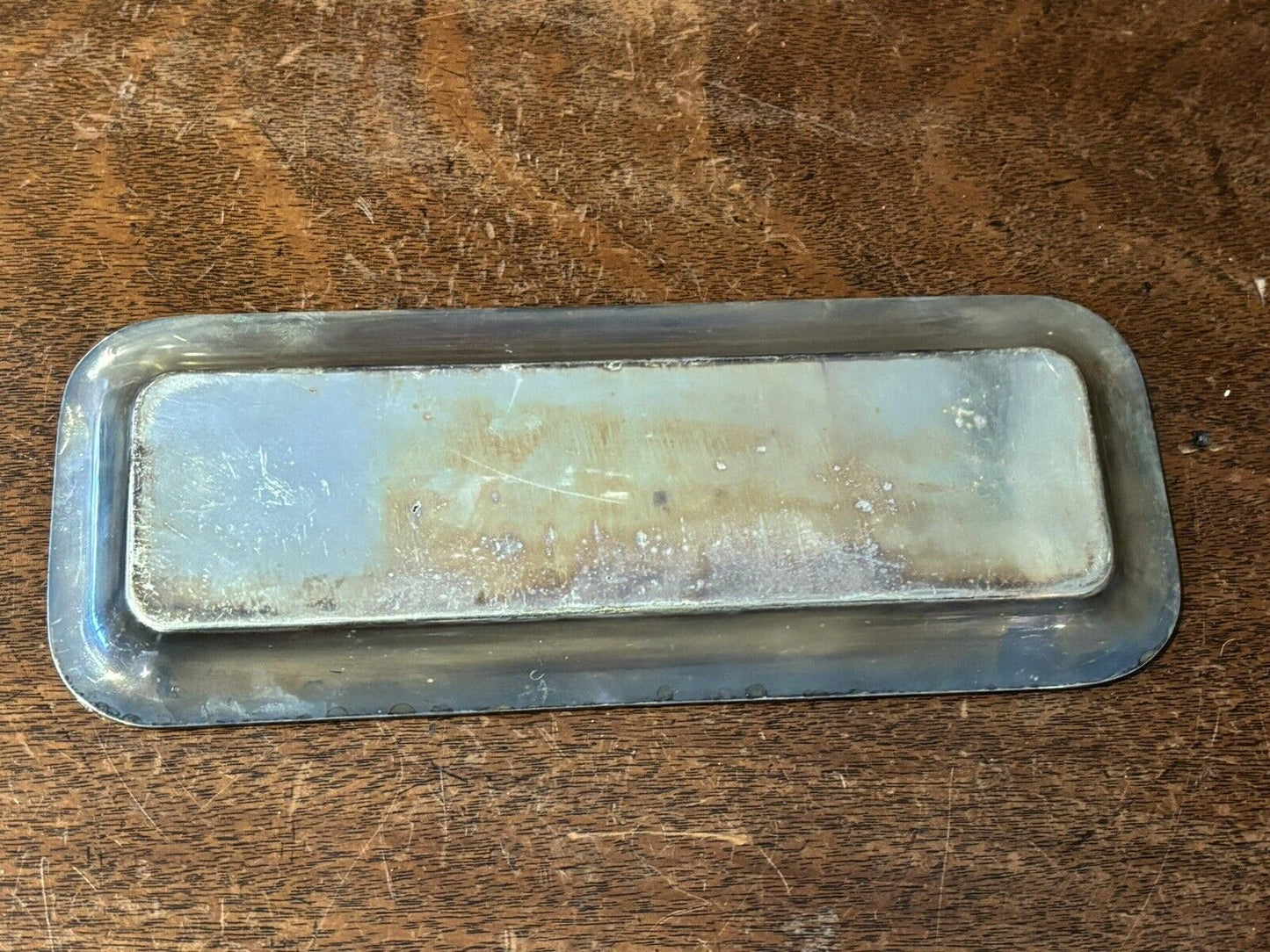 Silver Plate Salt & Pepper And Sauce Set On Tray