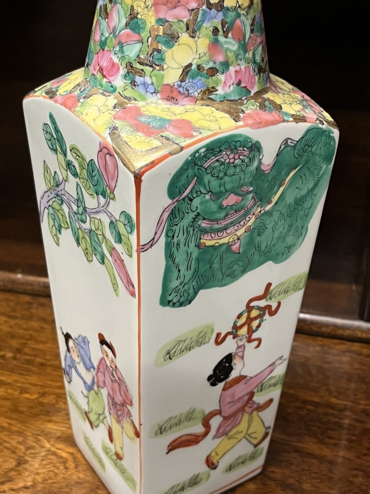Pair Of Famille Rose Chinese Vases