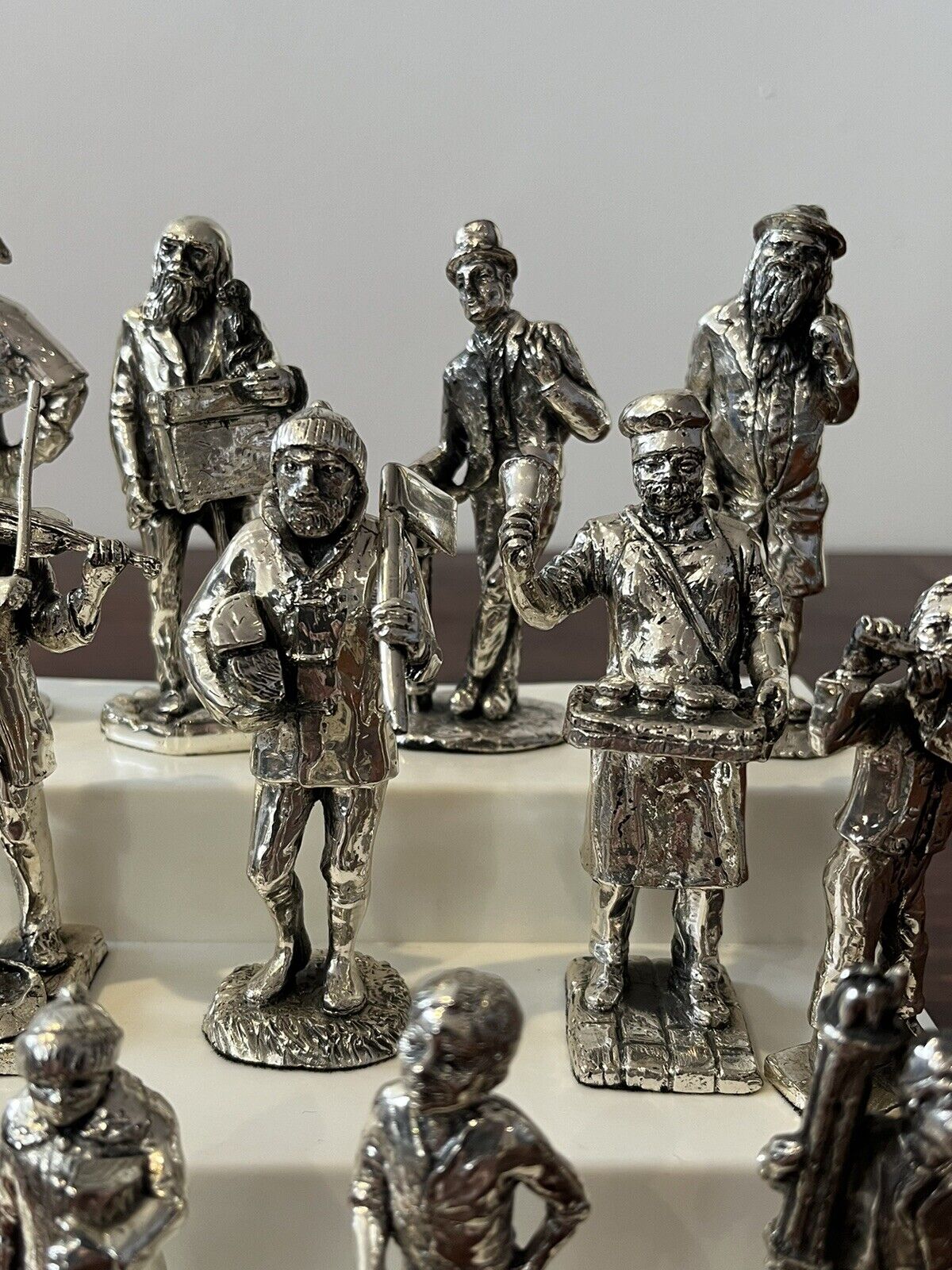 Silver Plate Cries Of London Figures, Highly Detailed And Very Good Quality