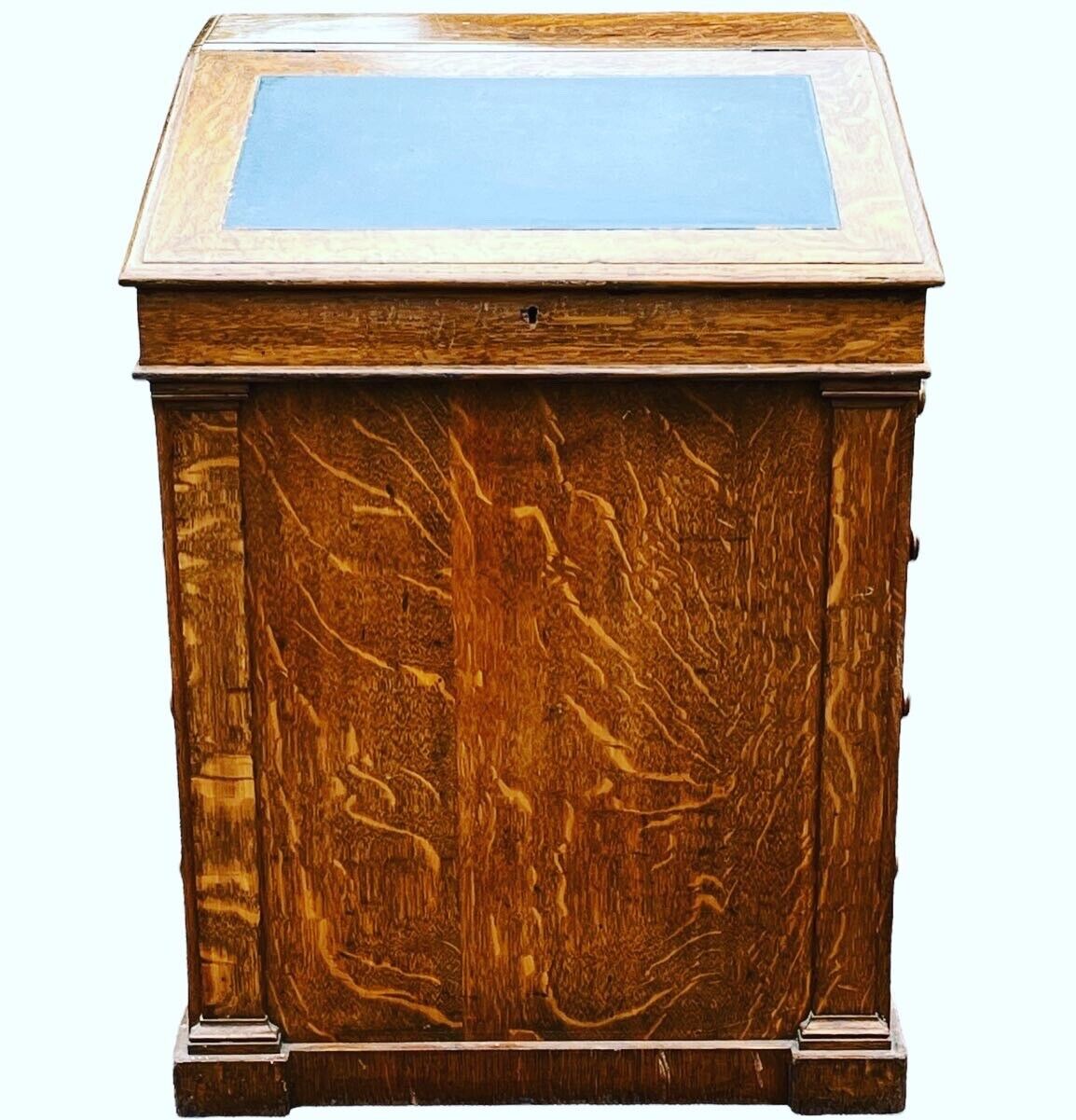 Victorian Light Oak Davenport Desk. Lamb Of Manchester, Gillows Design