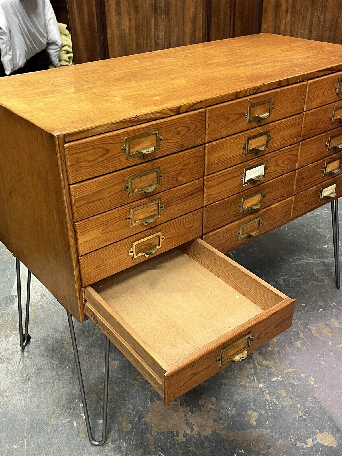 Mid Century Bank Of Collectors Drawers. 15 Drawers. Good Quality.