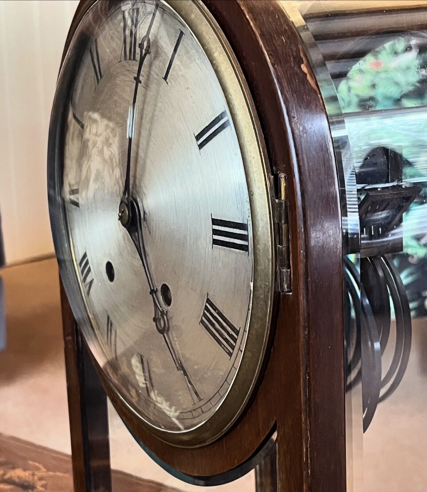 Quarter Striking Victorian glass Table Clock, Amazing Quality.
