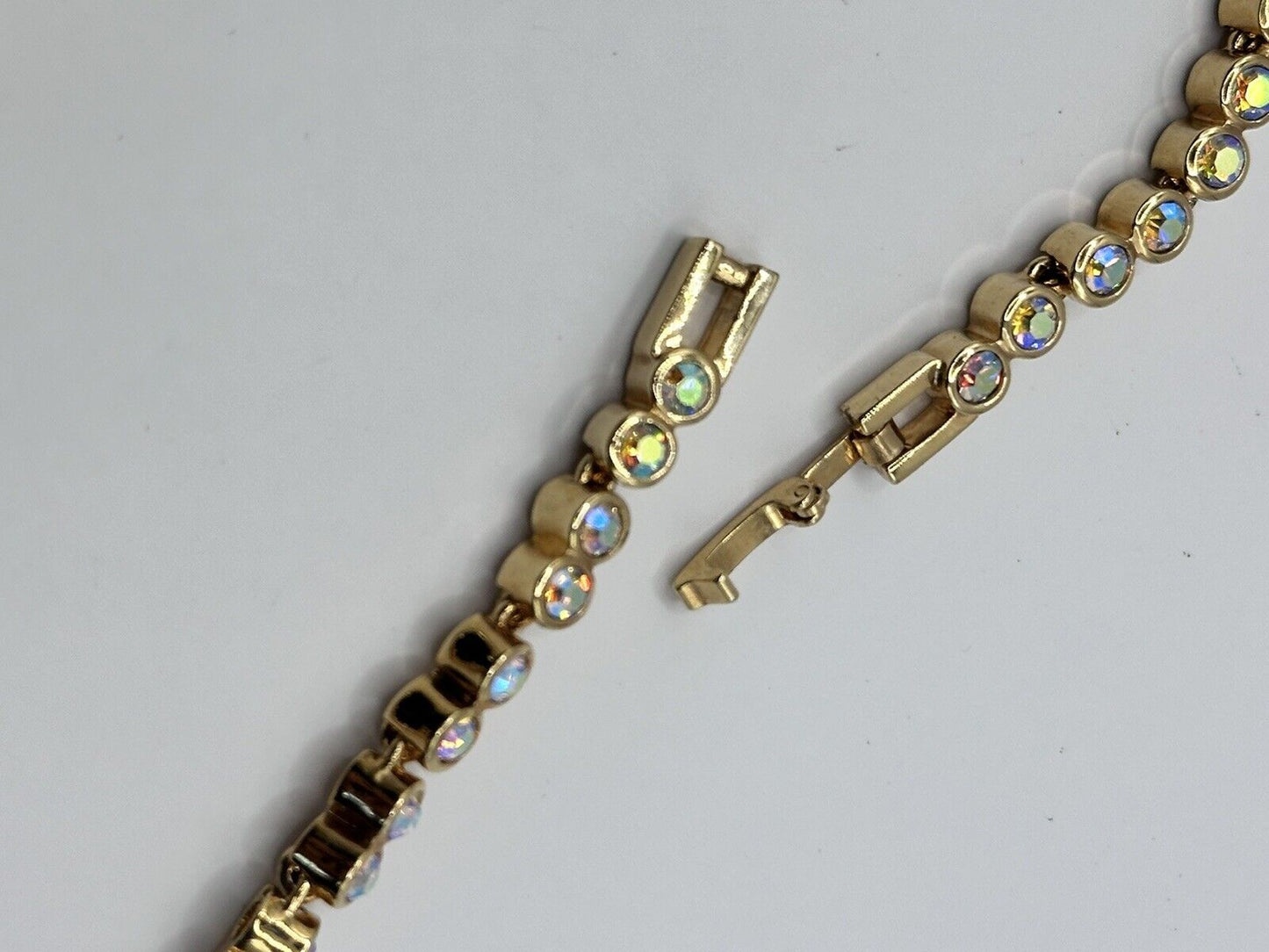 Statement Gold Plated Aurora Borealis Made With Swarovski Crystals New Old Stock