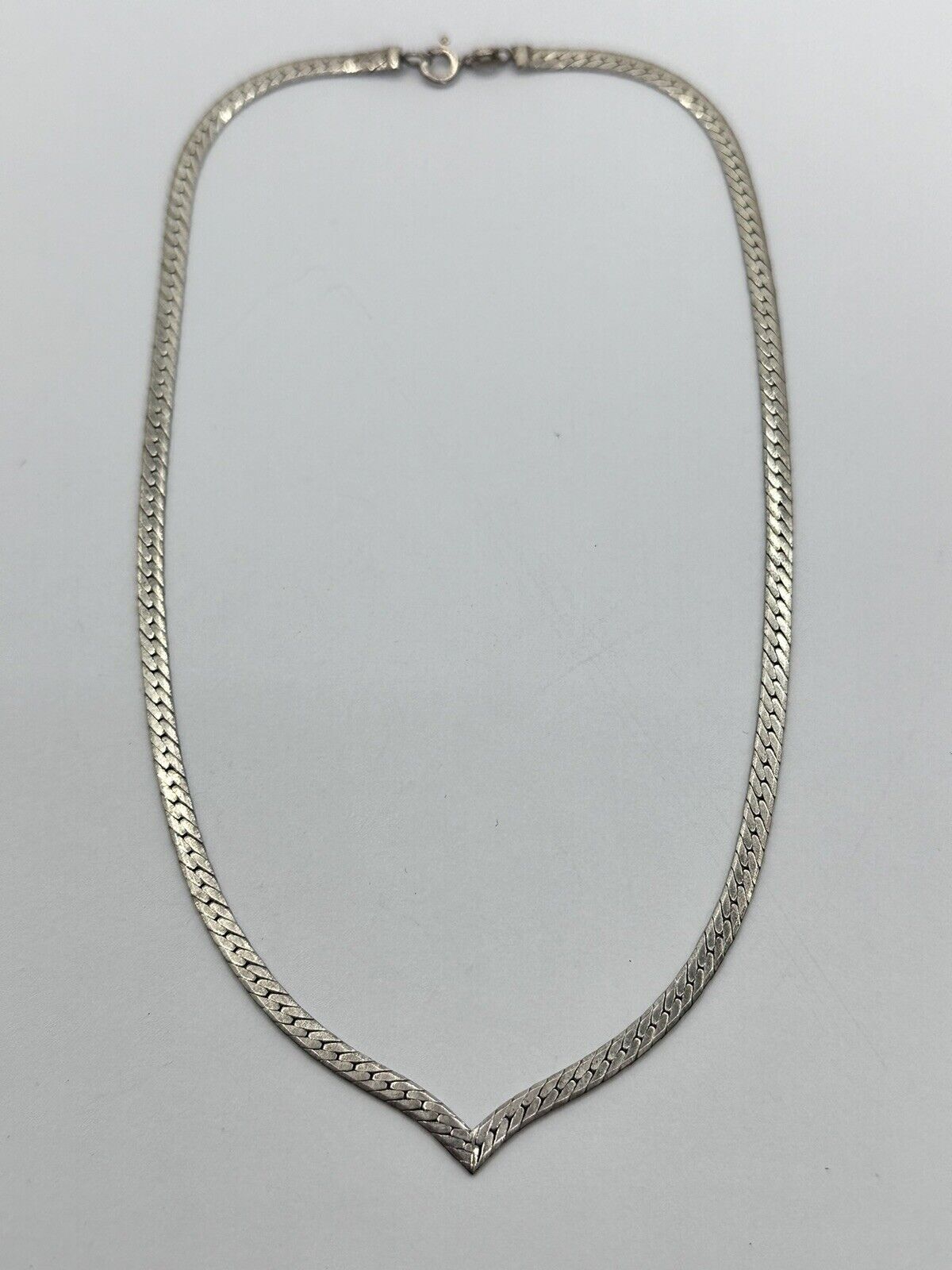 Vintage Silver 925 Wishbone Chain Necklace