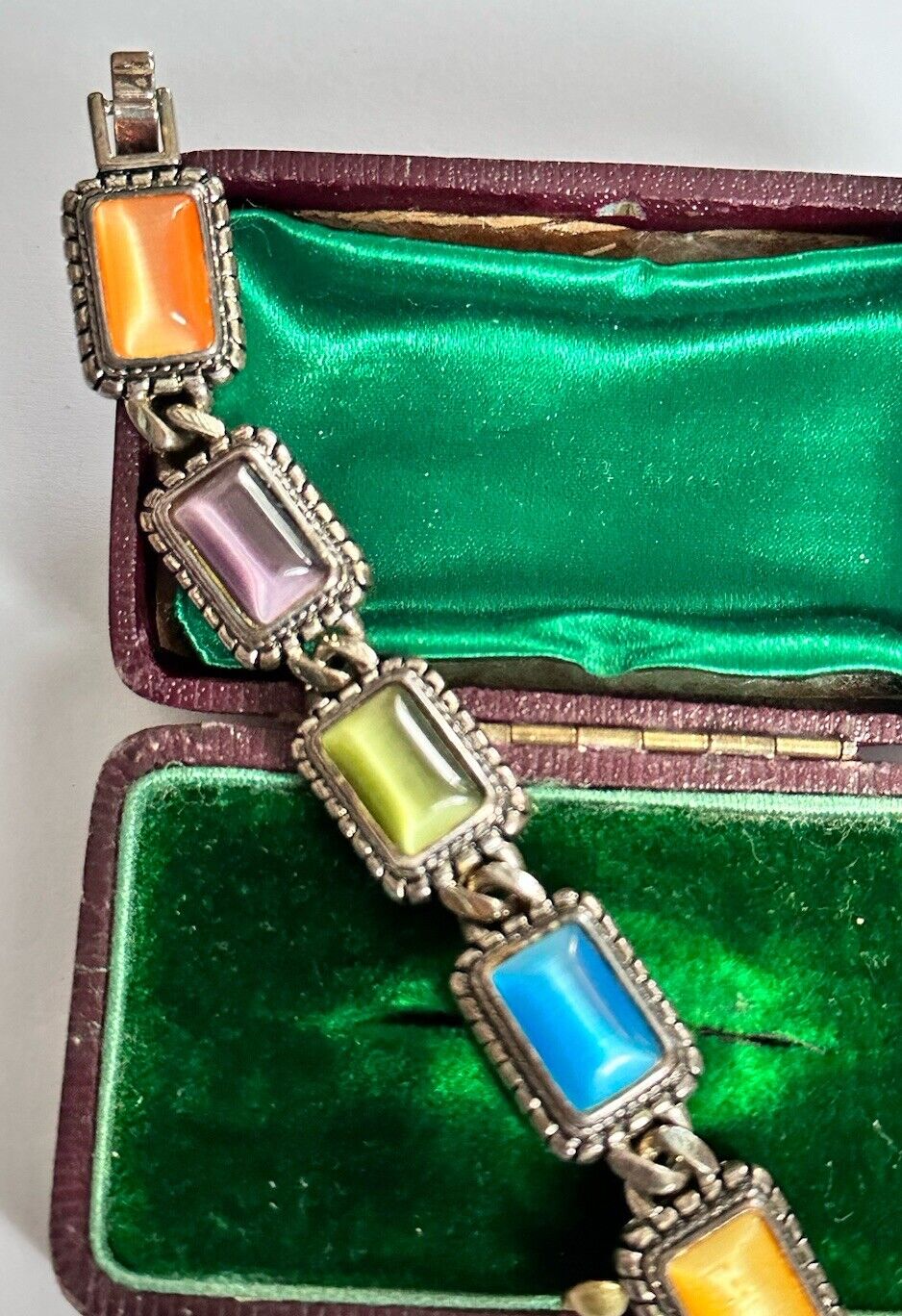 Vintage Multicoloured Satin Stone Bracelet