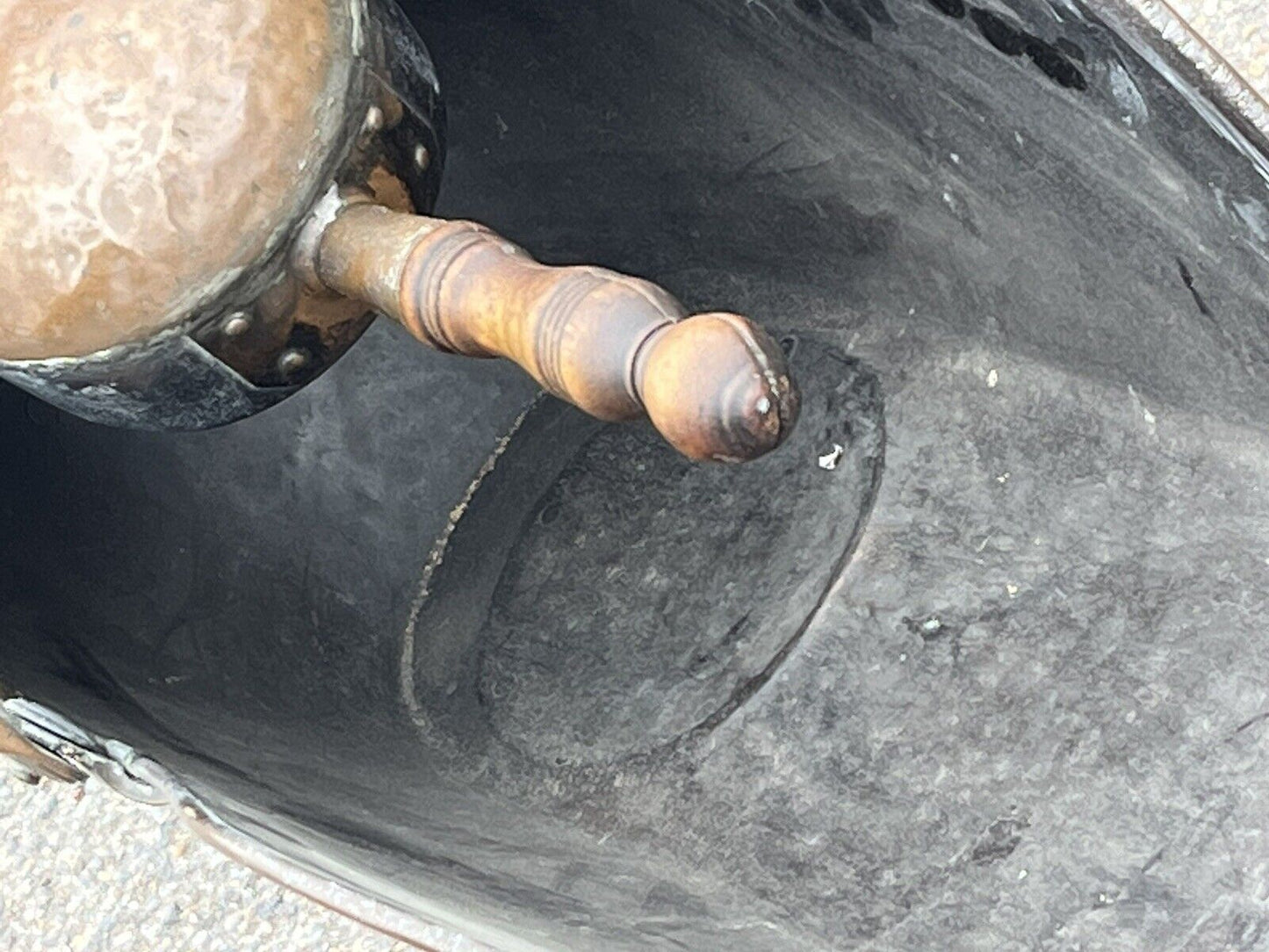 Large Victorian Copper Coal Bucket With Shovel