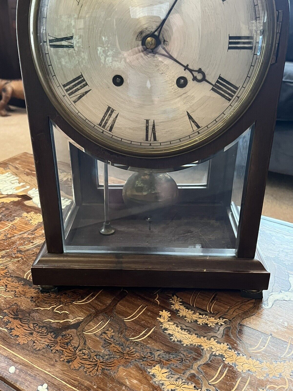 Quarter Striking Victorian glass Table Clock, Amazing Quality.