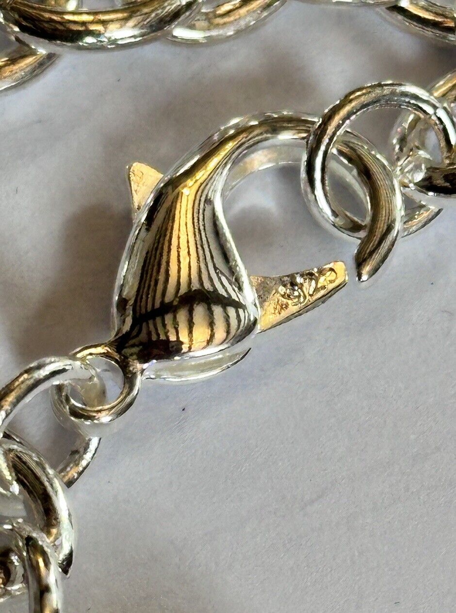 Silver 925 Chain With Heart Drop Bracelet 25.66g