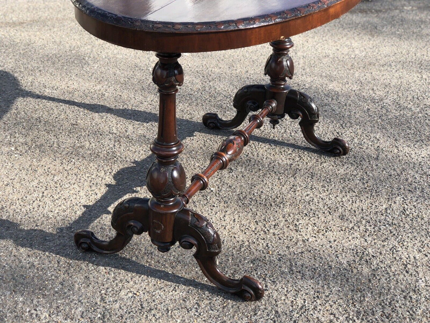 Victorian Mahogany Side Table / Hall Table, On Cabriole Feet