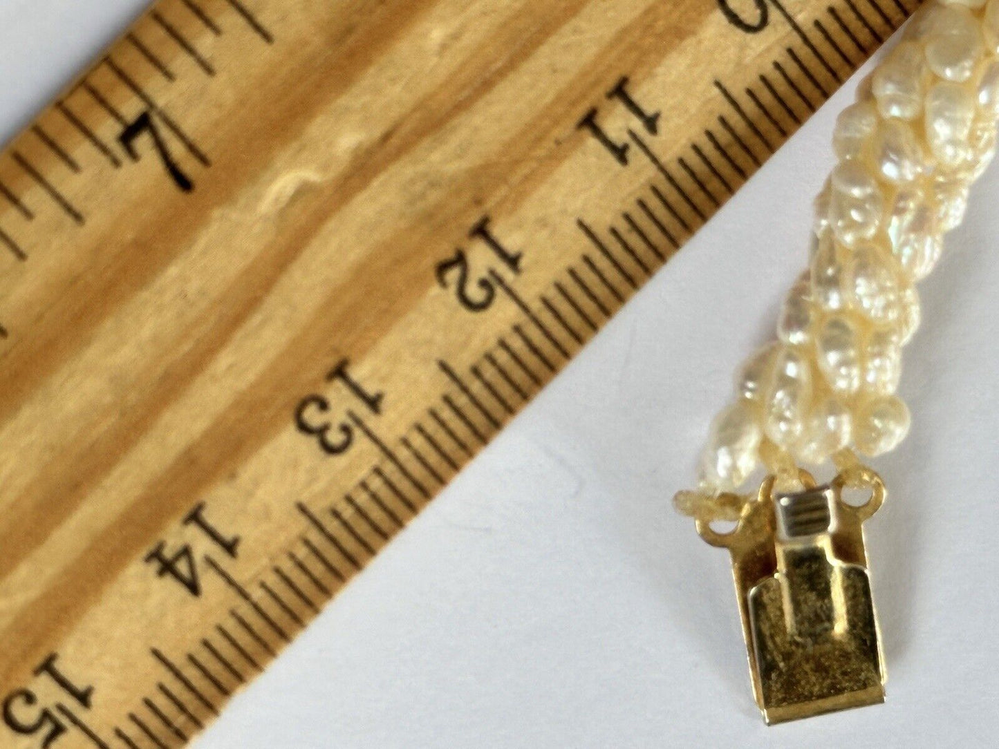 Vintage Multi Strand Cluster Pearls With Gilded Silver Clasp