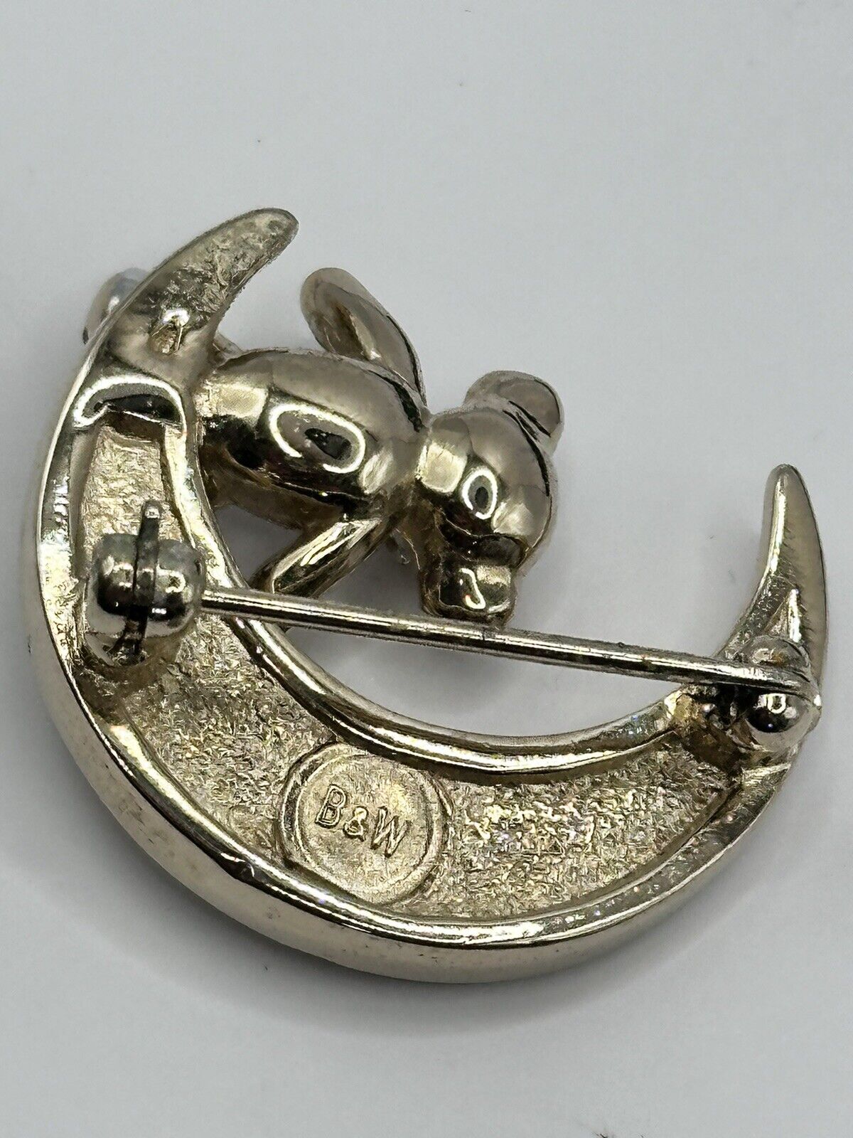 Vintage Butler And Wilson Teddy On Moon Brooch