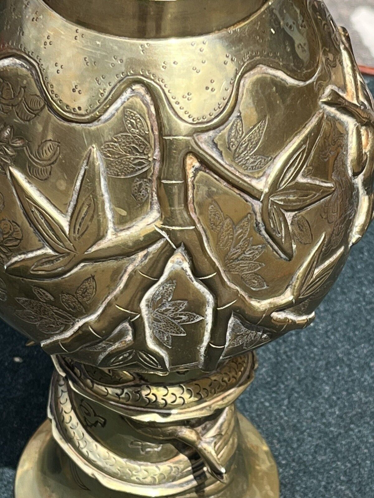 Antique Chinese Vase Decorated With A Dragon