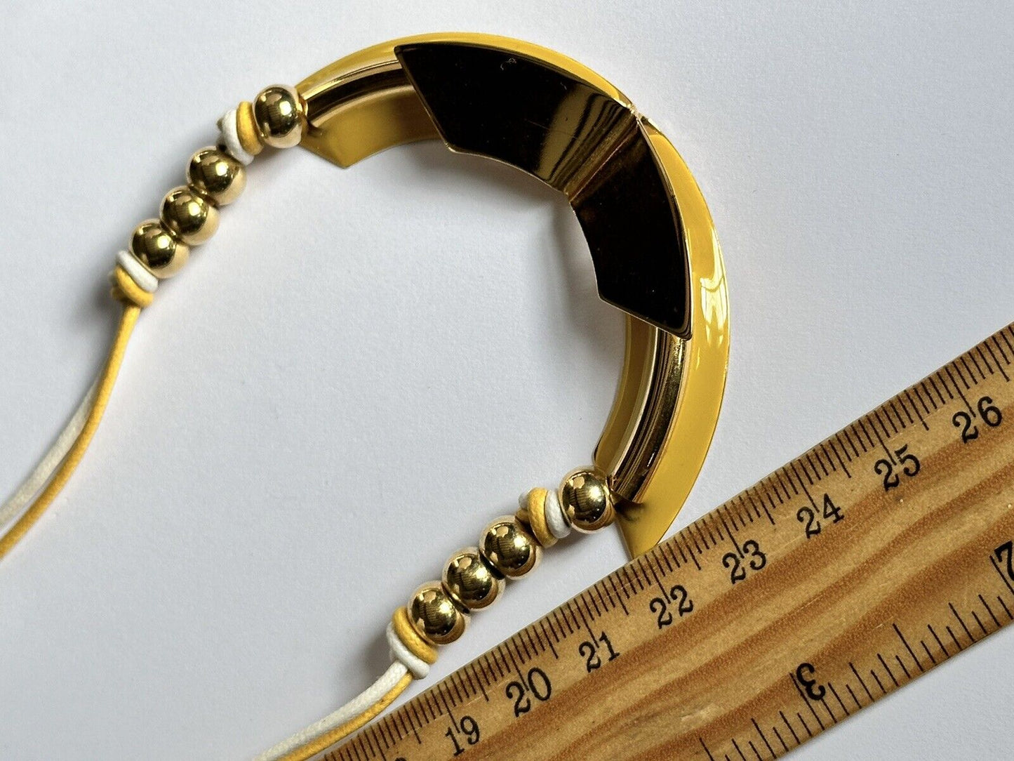 Vintage 1980s Gold Tone Yellow Necklace