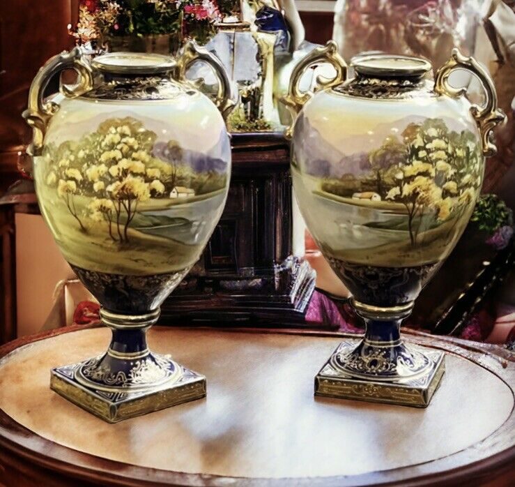 Antique Japanese Highly Decorated Vases. Large & Impressive.
